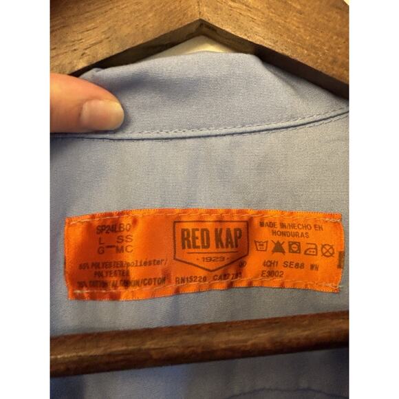 Red Kap Men's Industrial Work Shirt, blue Regular Fit, Short Sleeve - Picture 8 of 8